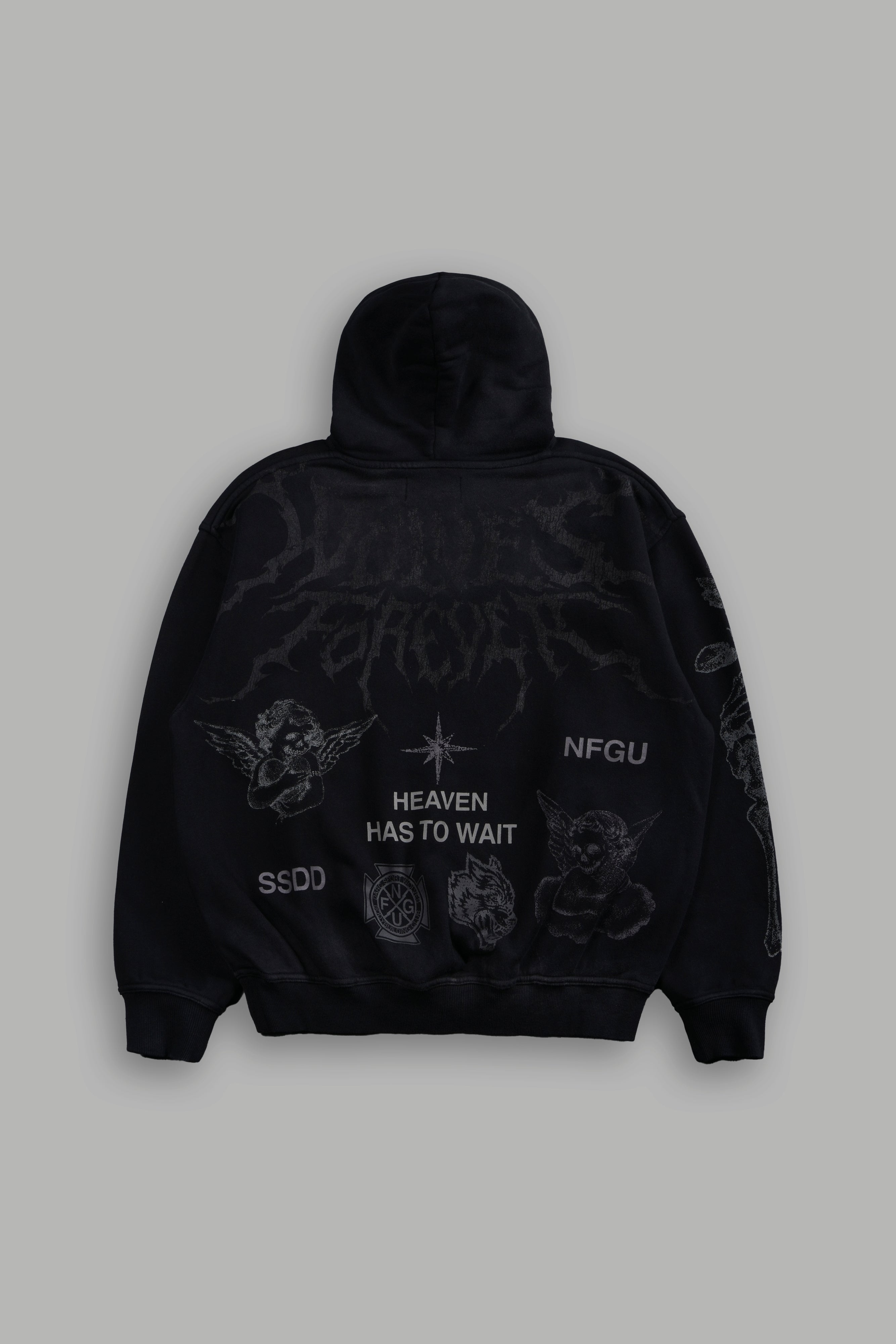 Sacred Flash "Pierce" Hoodie in Black Drift Wash