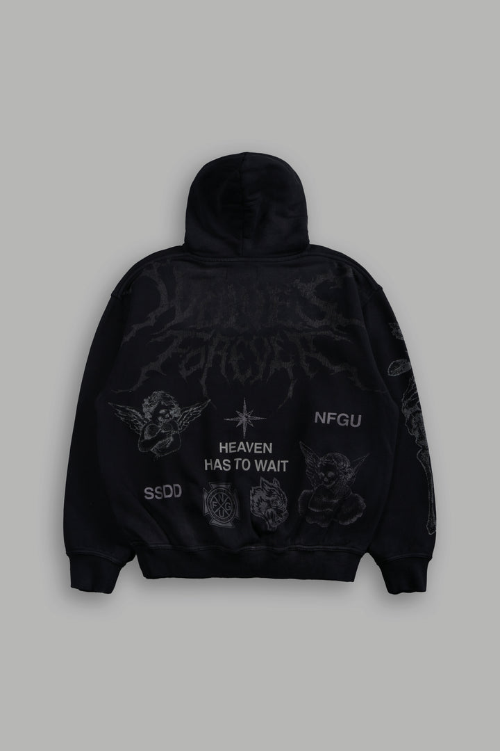 Sacred Flash "Pierce" Hoodie in Black Drift Wash