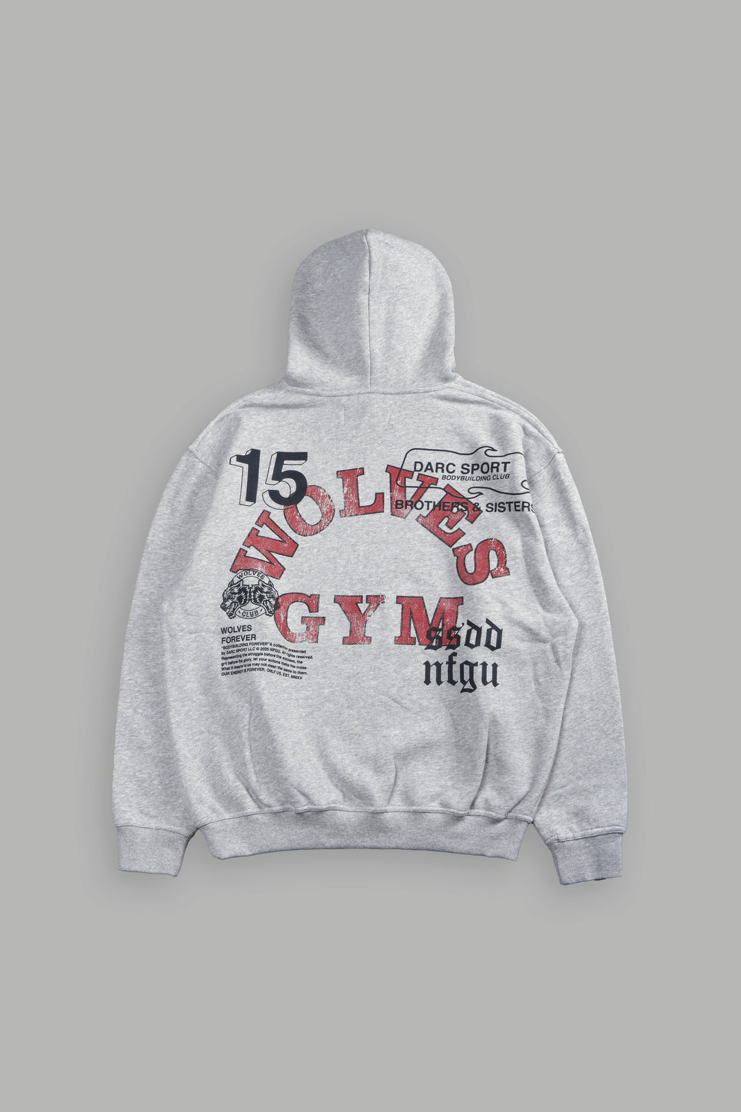 Wolves Gym V2 "Pierce" Hoodie in Light Athletic Gray