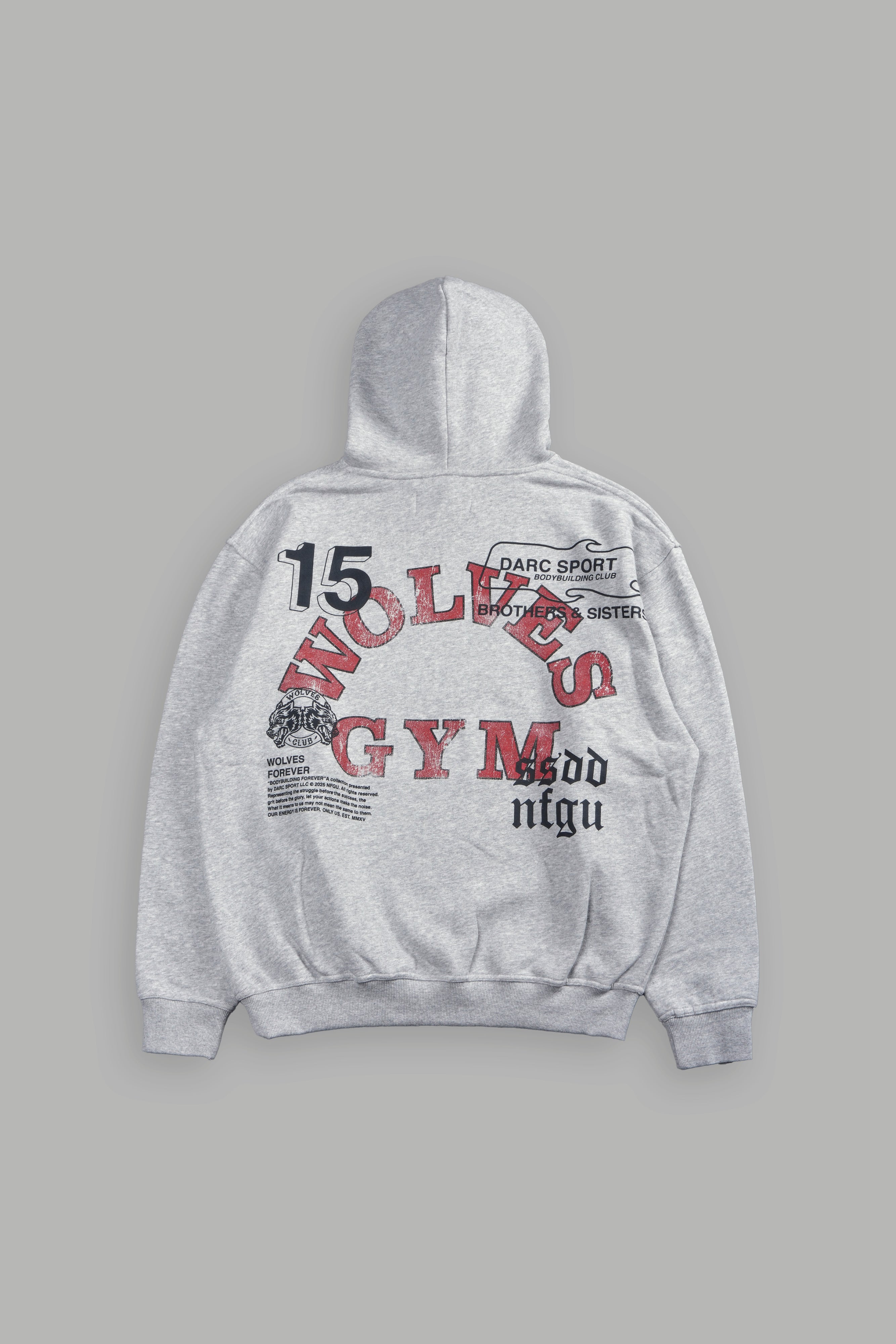 Wolves Gym V2 "Pierce" Hoodie in Light Athletic Gray
