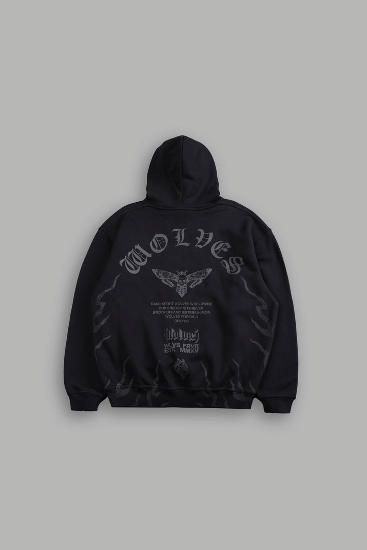 Wolves Never Back Down "Pierce" Hoodie in Black