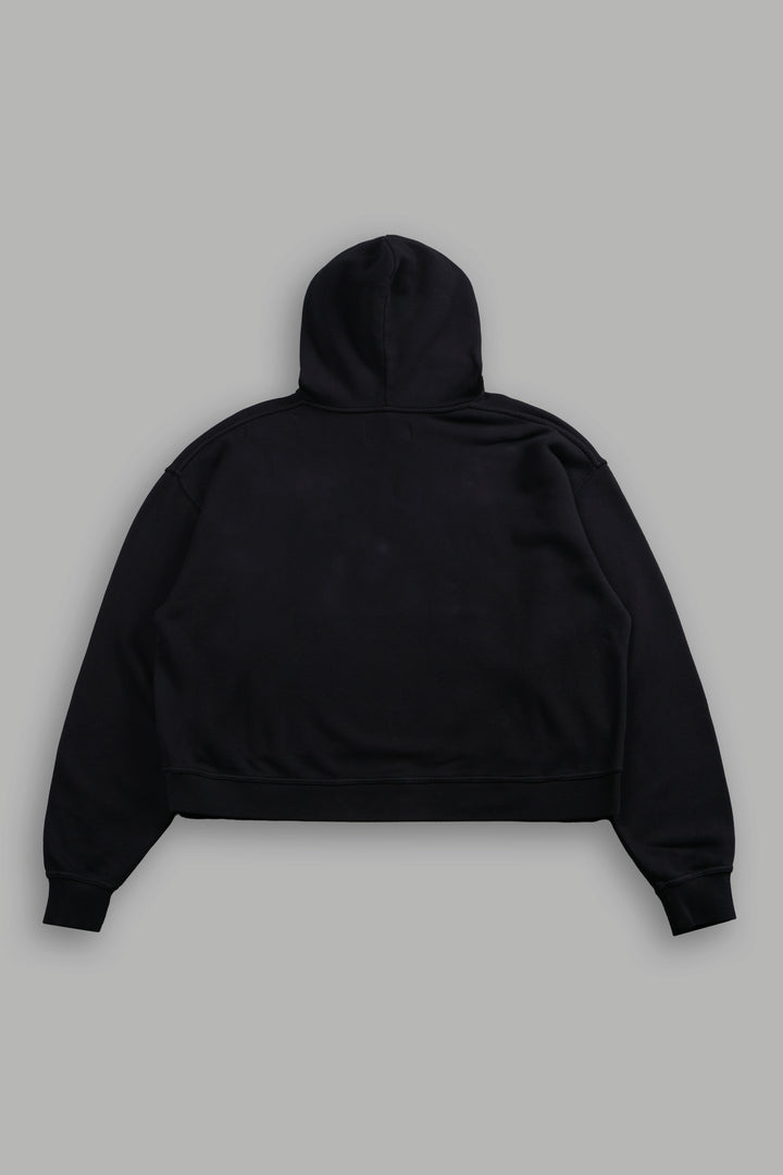 Loyalty Frvr Box Cut Pierce Hoodie in Black