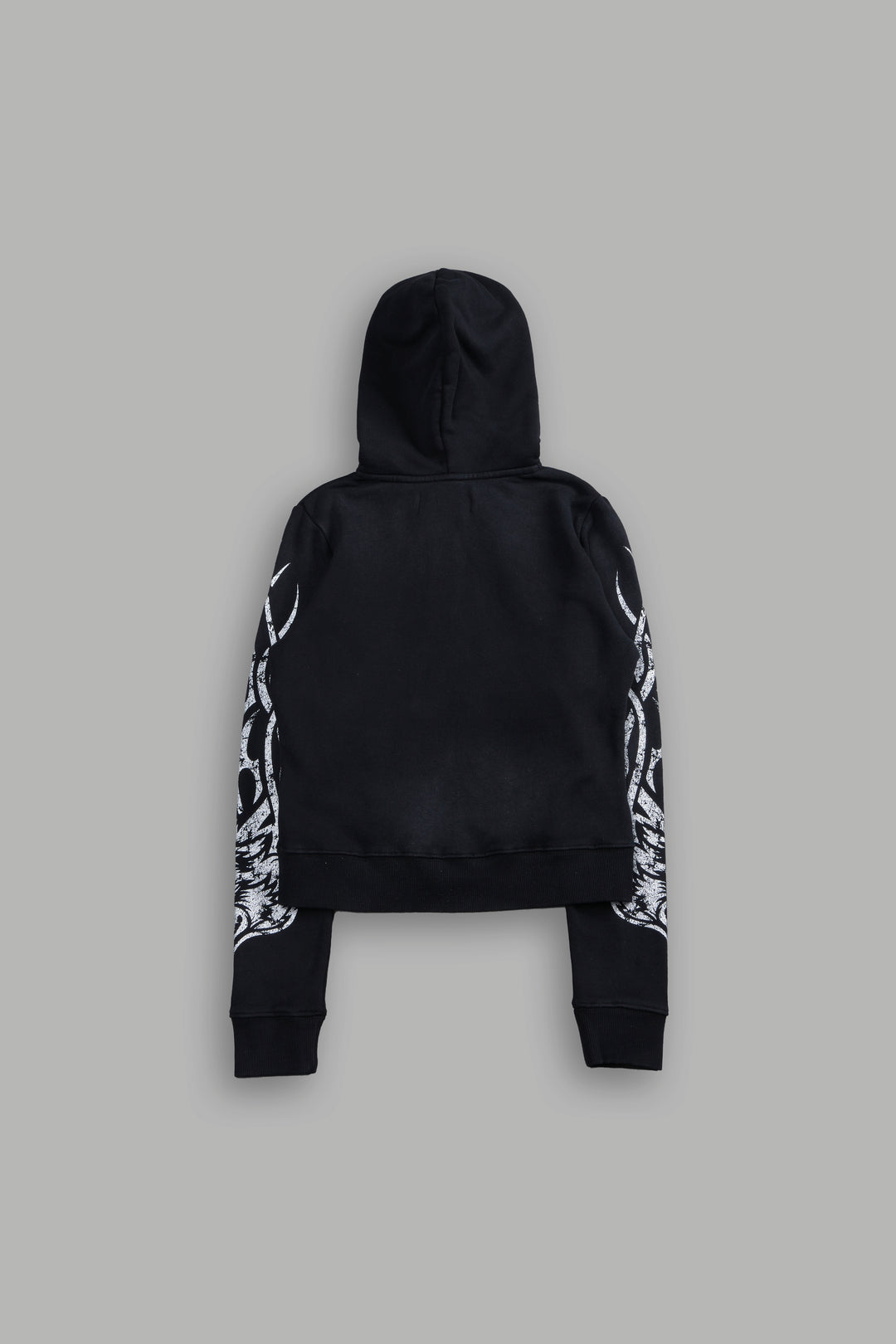 Finite Flame "Iris" Zip Up She Hoodie in Black Drift Wash