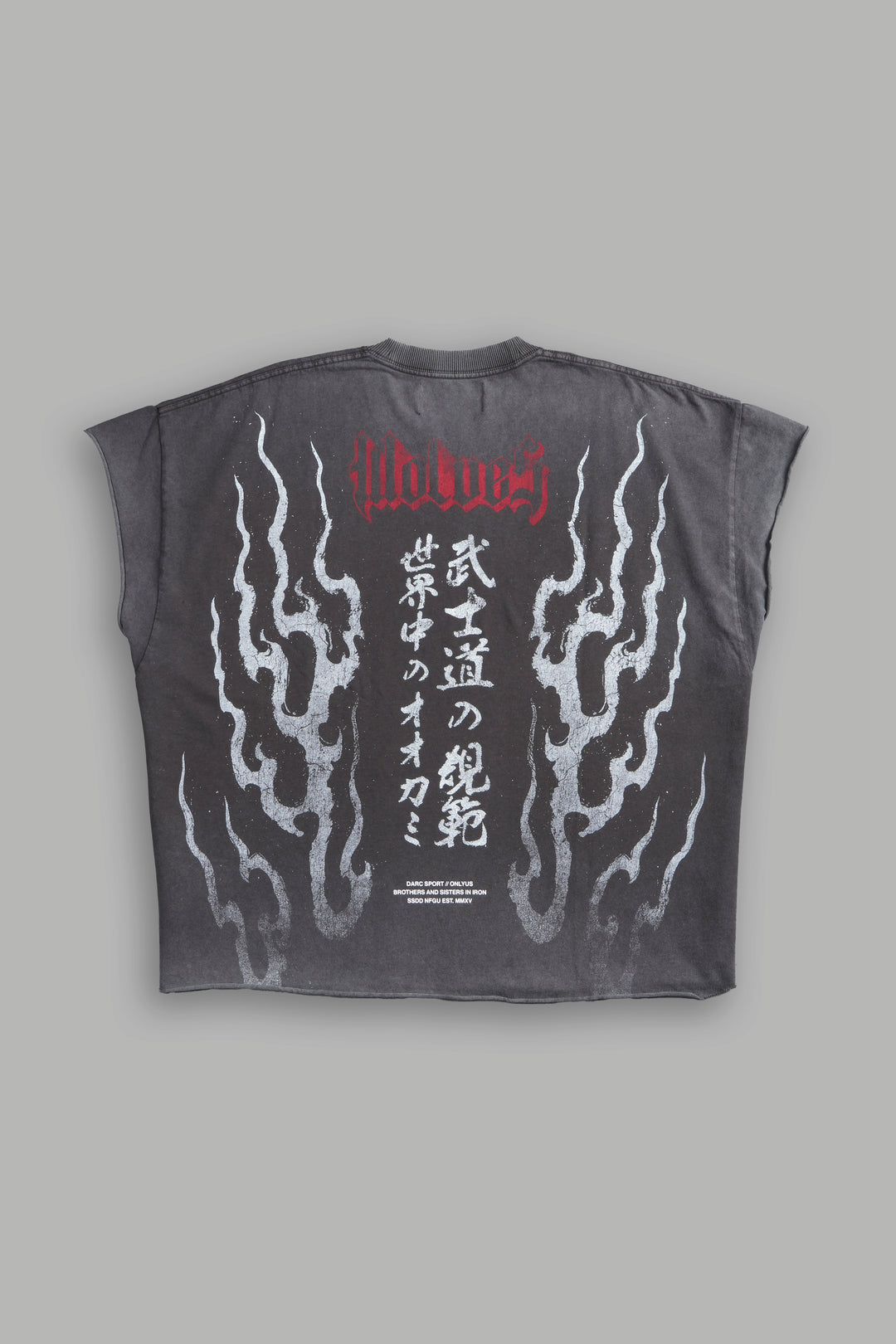 Darc Infernal Grunge Cut-Off Tee in Wolf Gray