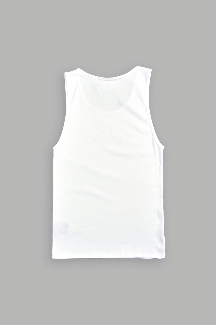 Pyramid Ribbed Tank V2 In White