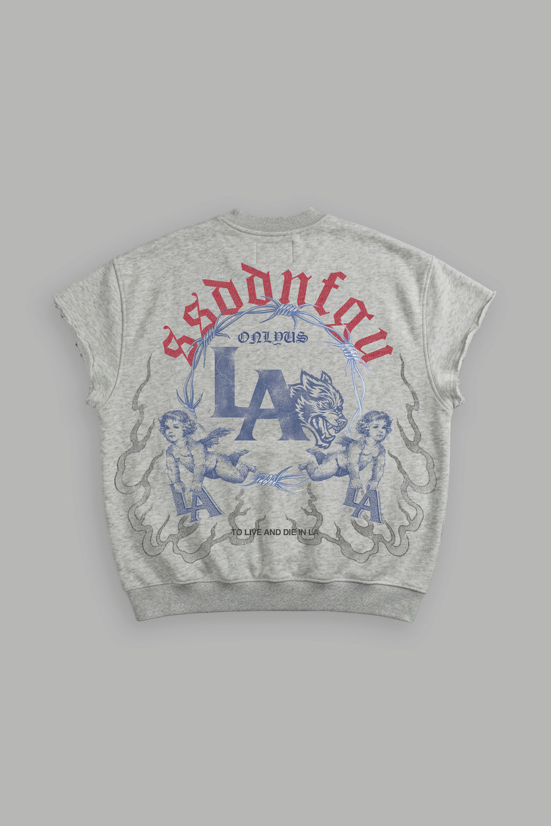 La Heritage Cap Sleeve London Crewneck in Light Athletic Gray