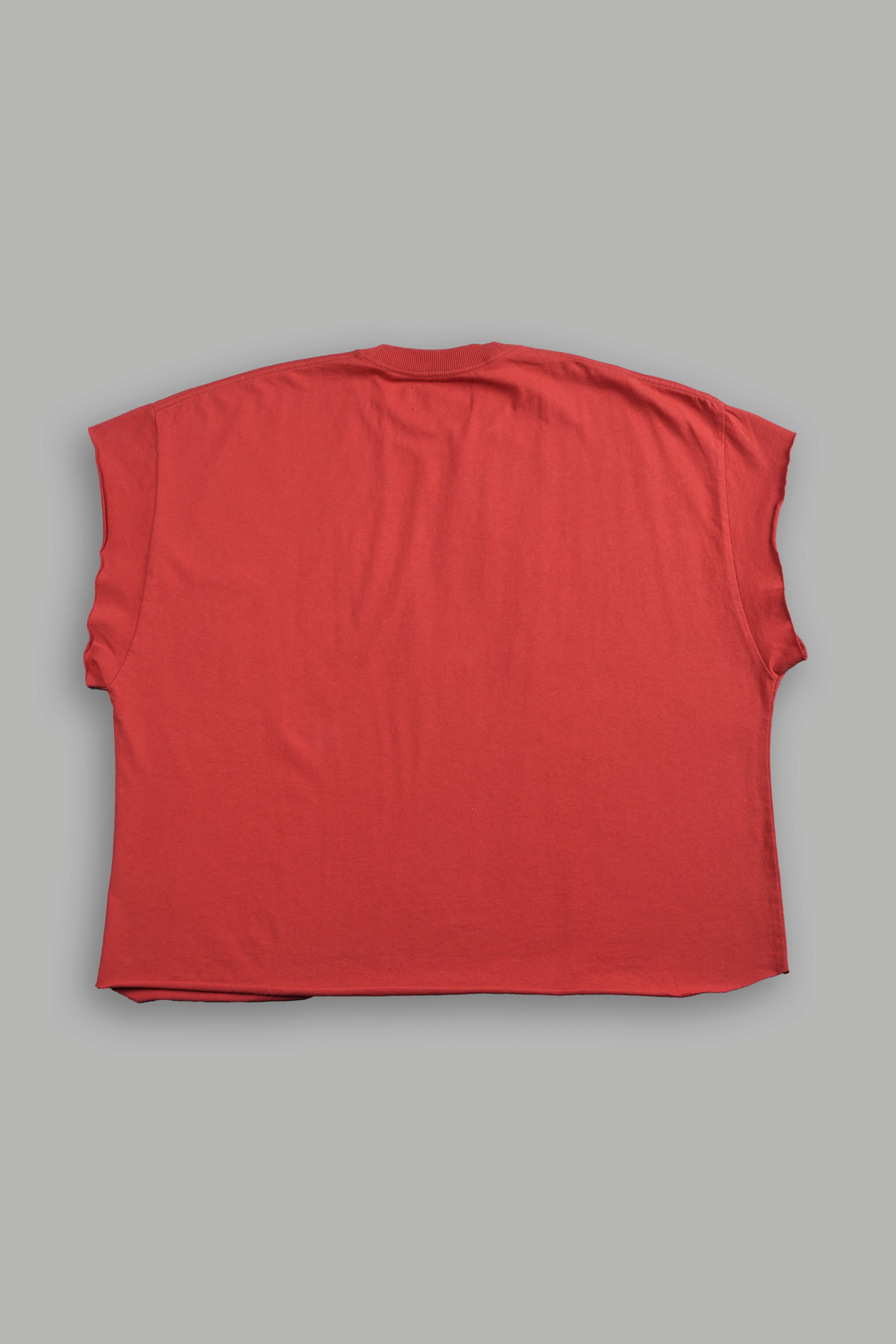 Loyalty Frvr Grunge Cut-Off Tee in Roman Red