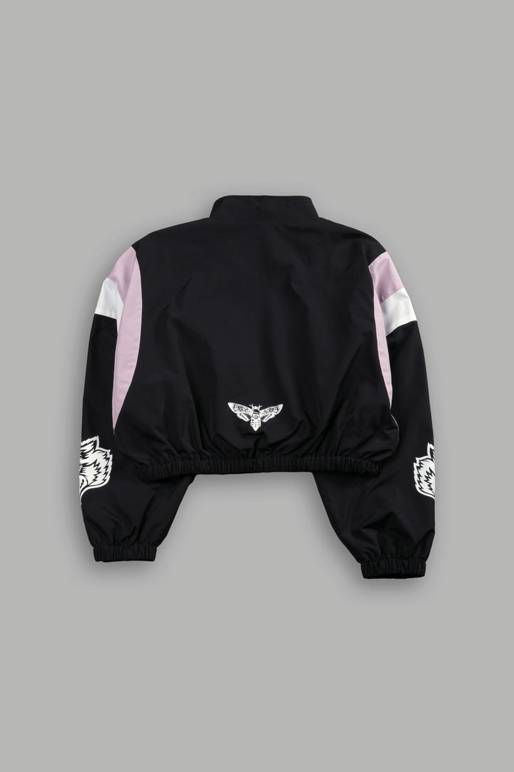 Death Becomes Her Nadia Track Jacket in Black/Purple Smoke/White
