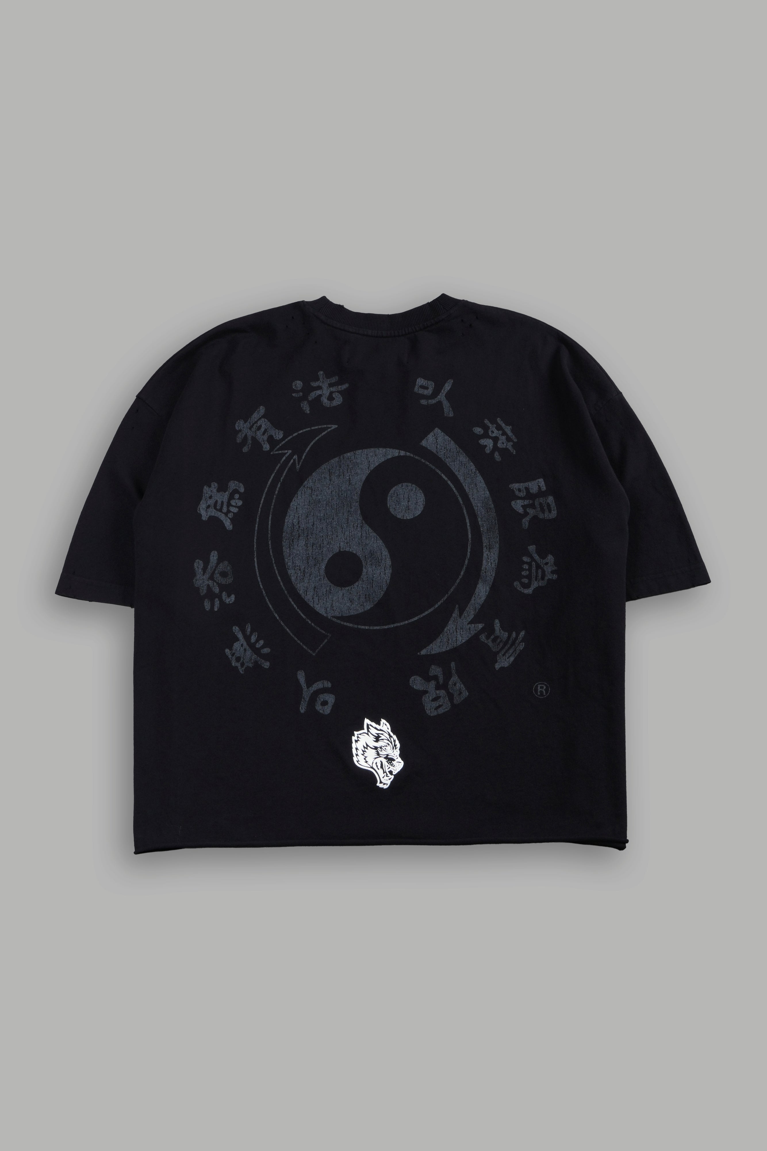 Bruce Lee Forever Distressed Grunge Box Cut Tee V2 in Black