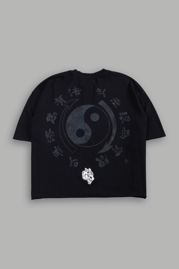 Bruce Lee Forever Distressed Grunge Box Cut Tee V2 in Black