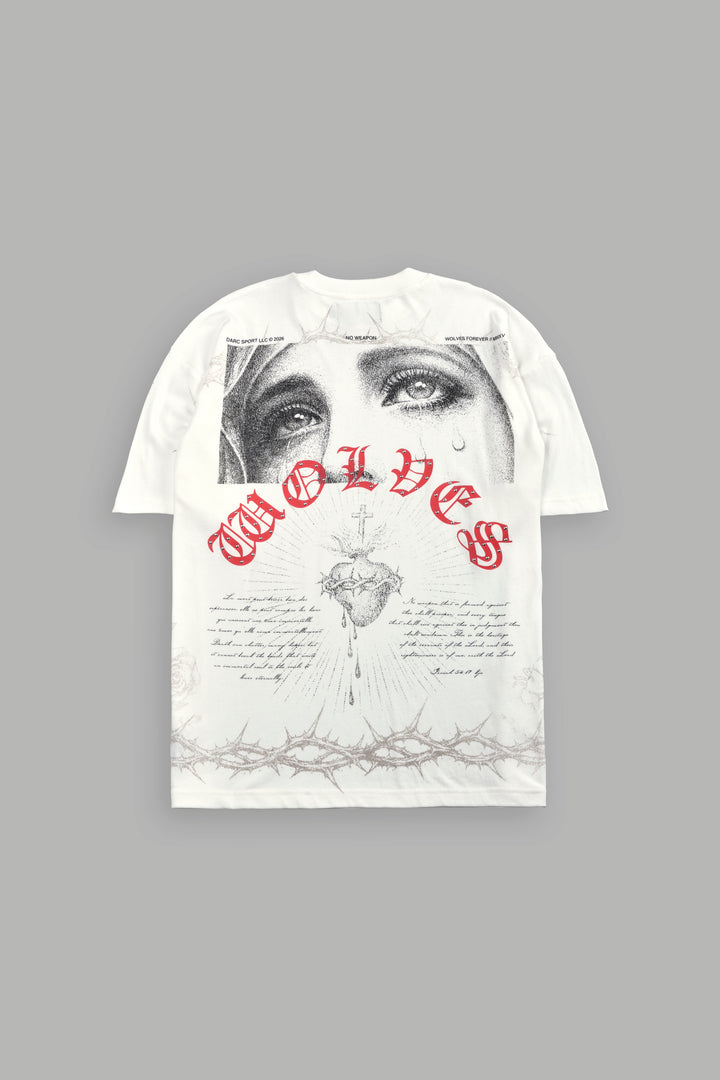 Sanctified Premium Oversized Tee in Cream