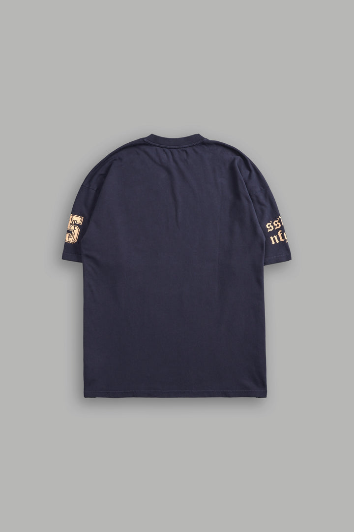 Gridiron "Premium" Oversized Tee in Midnight Blue