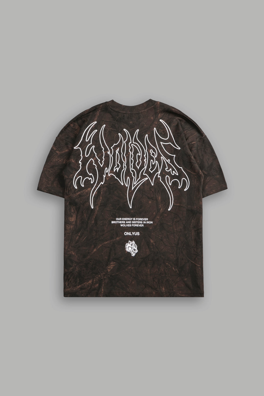Origin Hesh "Premium" Oversized Tee in Brown Driftwood Forest Camo