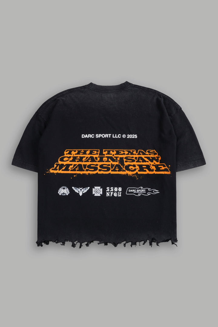 Massacre Destroyed Grunge "Box Cut" Tee in Black