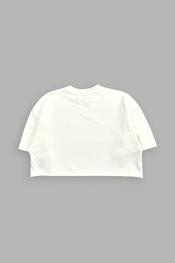 Viking Cherub "Grunge" Oversized (Cropped) Tee in Cream