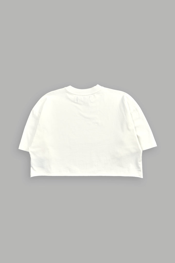 Viking Cherub "Grunge" Oversized (Cropped) Tee in Cream