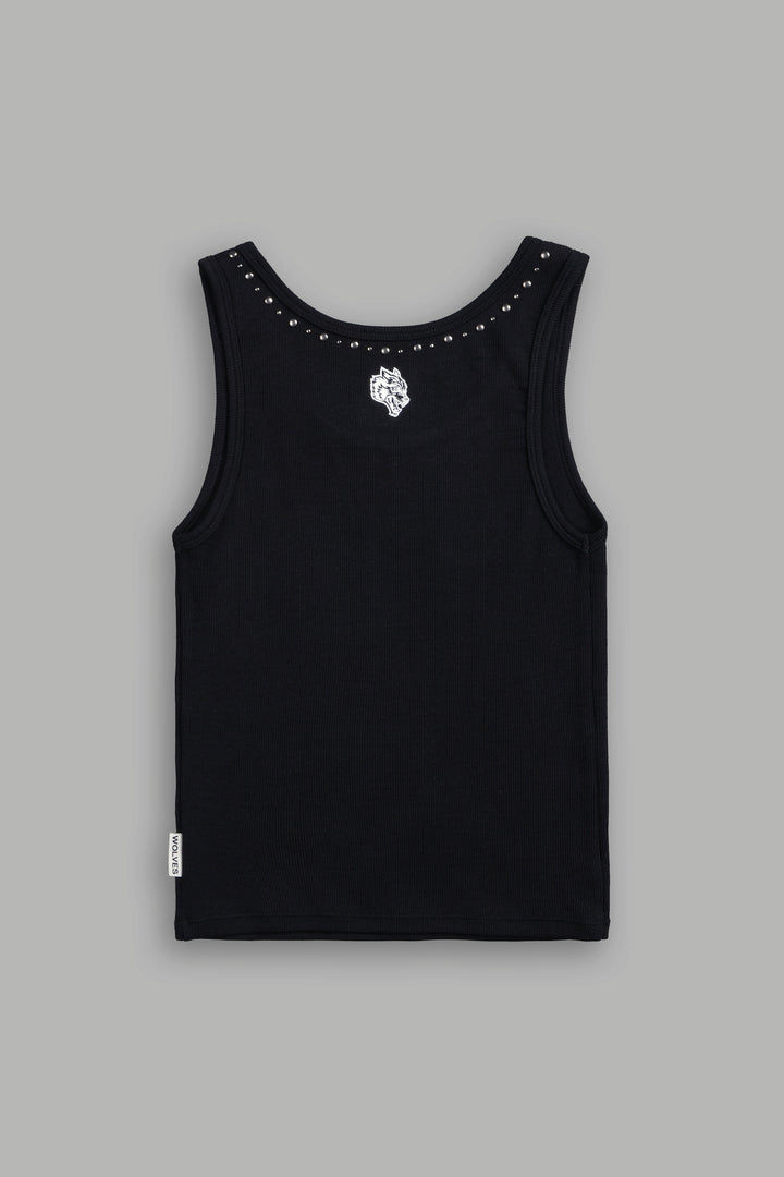 Stud Pyramid Liv Tank Top in Black