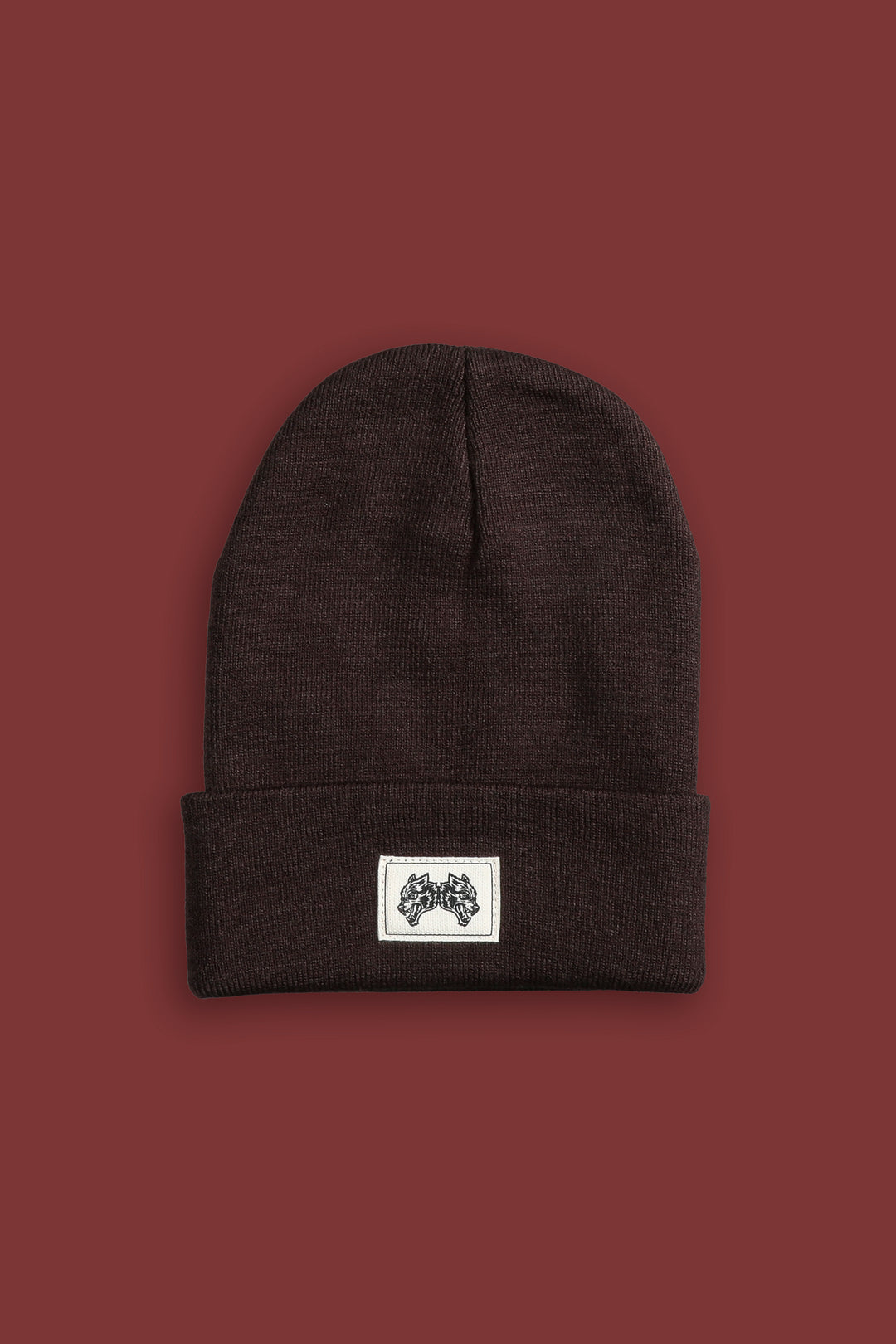 IYKYK Work Hard Patch Beanie in Norse Brown