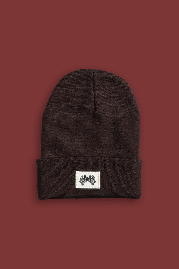 IYKYK Work Hard Patch Beanie in Norse Brown