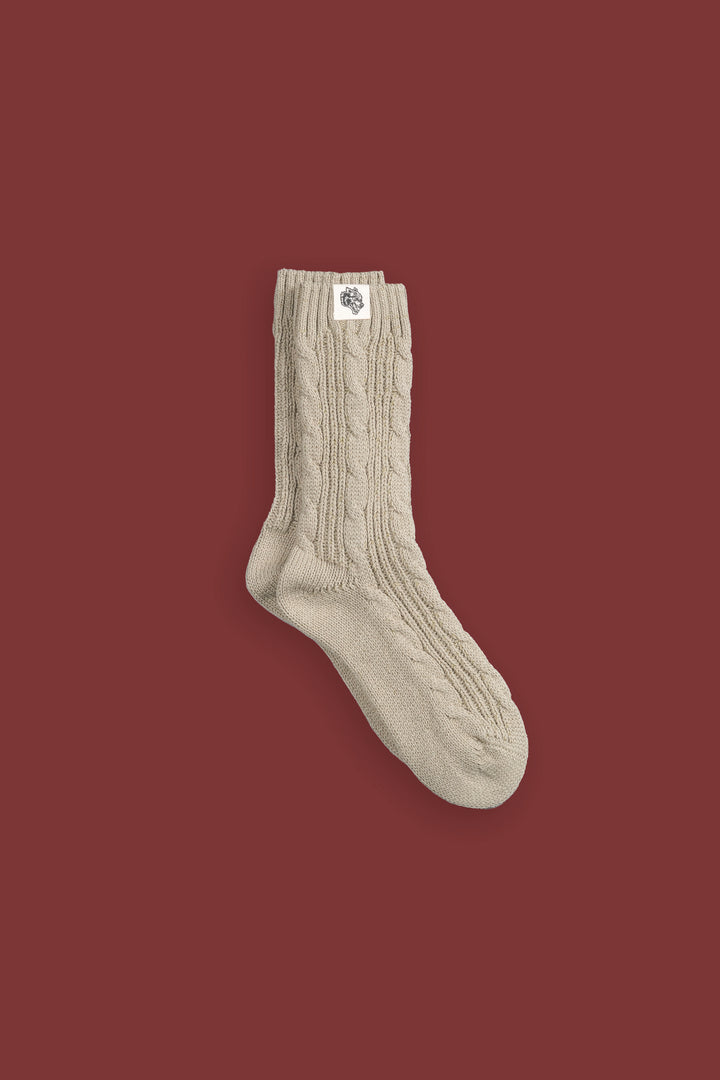 Wolf Patch Evey Socks in Taupe