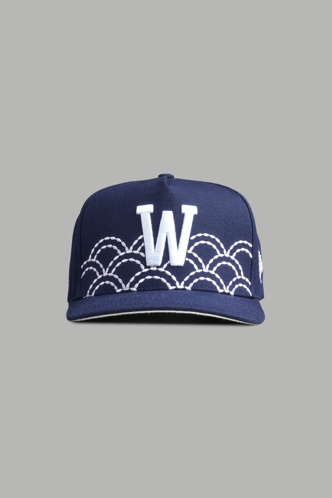Sashiko Waves A Frame Snapback in Royal Navy