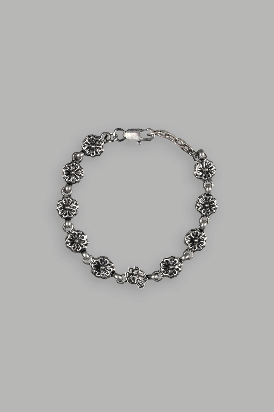 Cherry Blossom Bracelet in Antique Silver