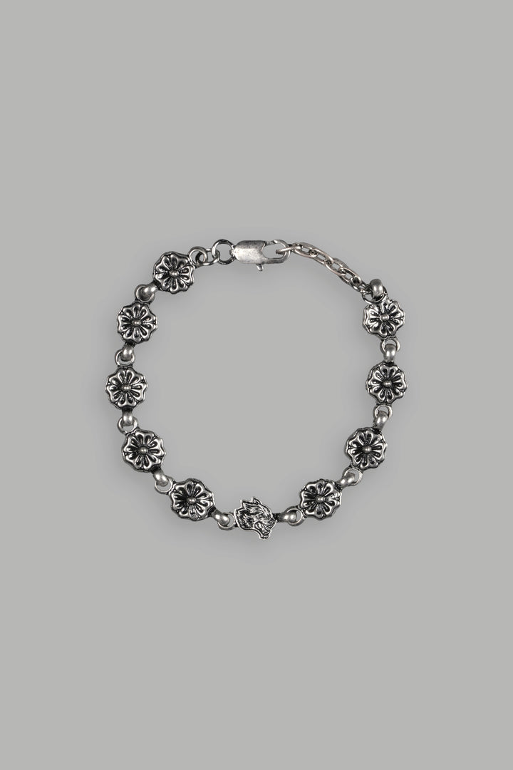 Cherry Blossom Bracelet in Antique Silver