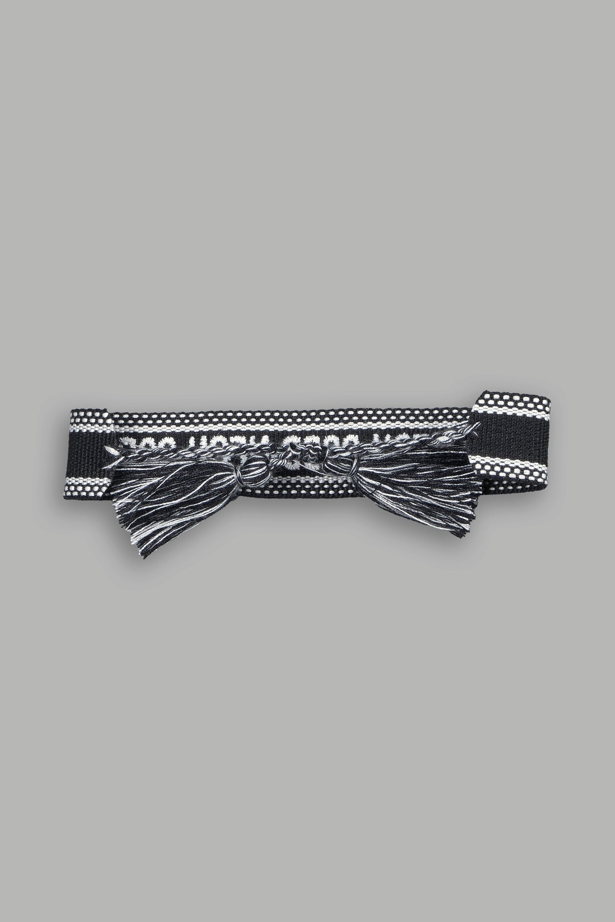 Our Mantra Woven Bracelet In Black/White