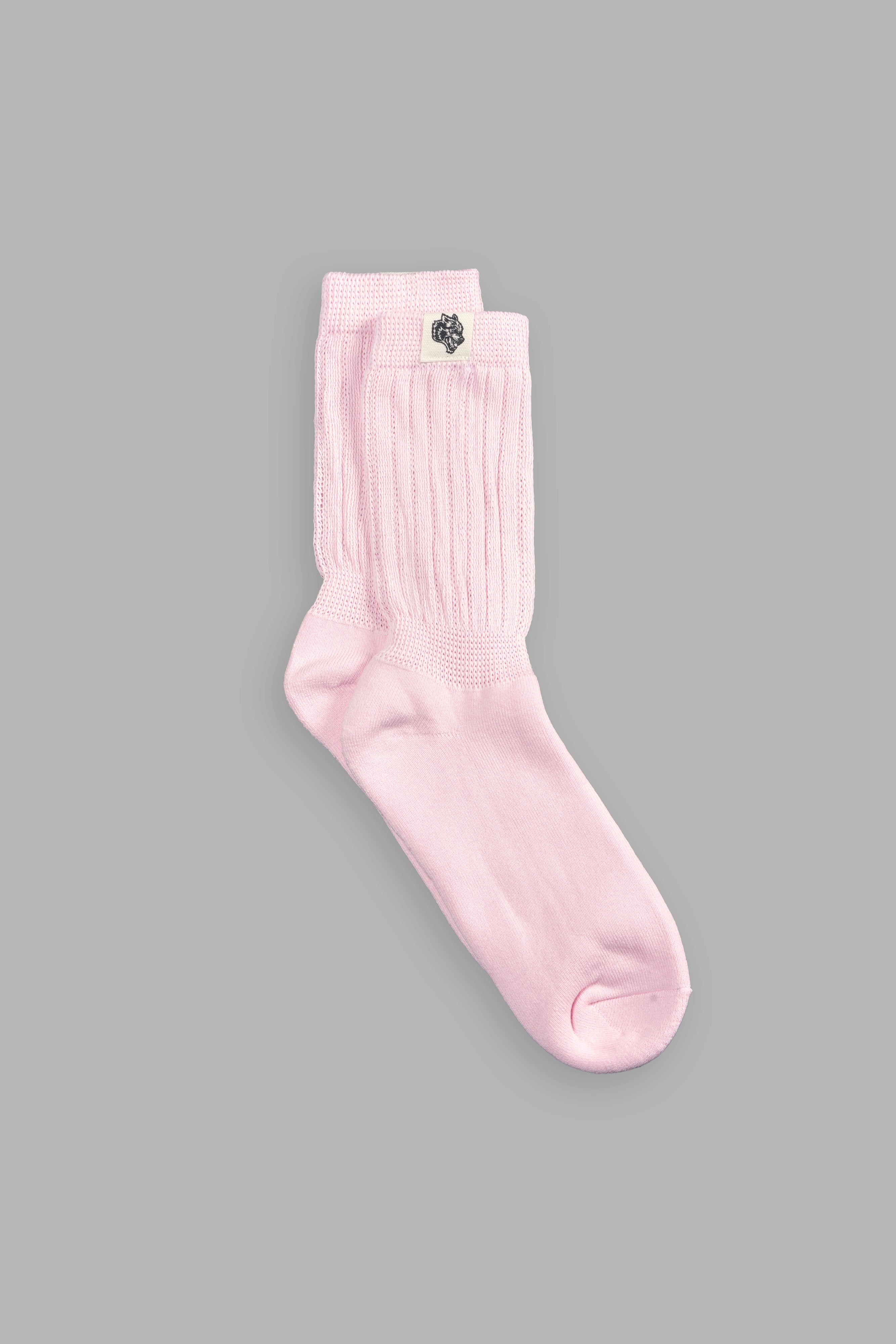 Wolf Patch V2 Comfy Socks in Blush Pink