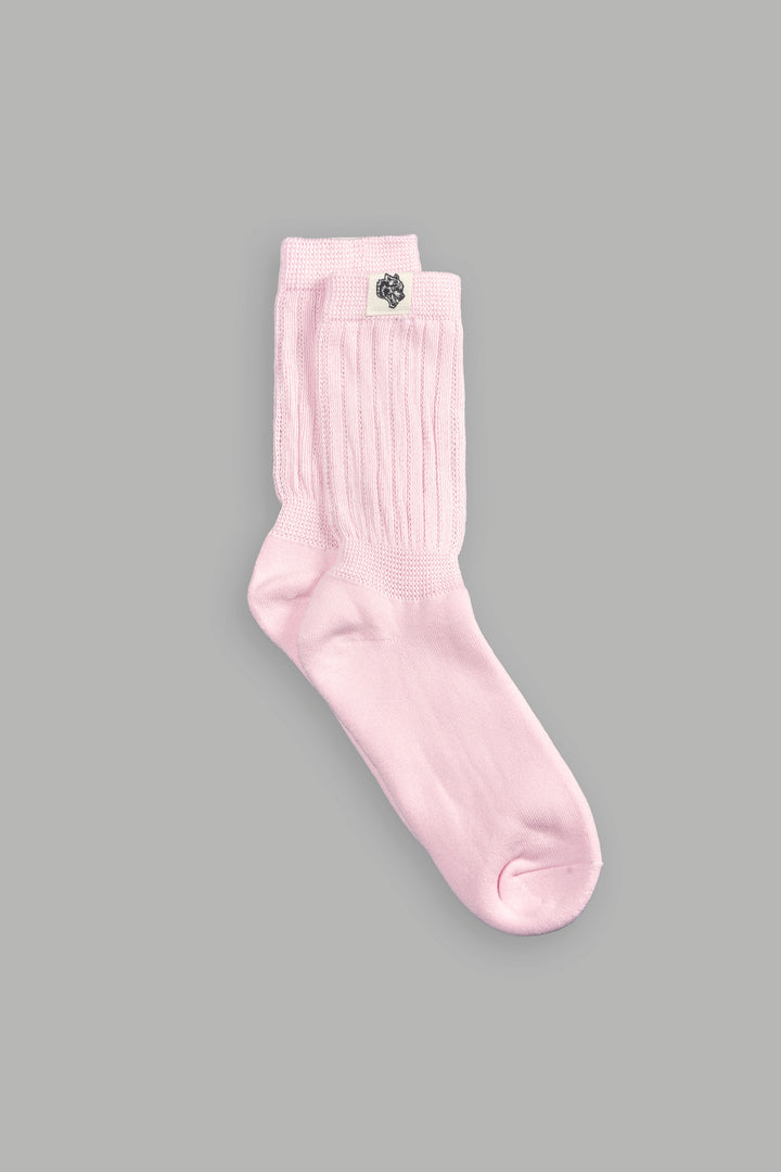 Wolf Patch V2 Comfy Socks in Blush Pink