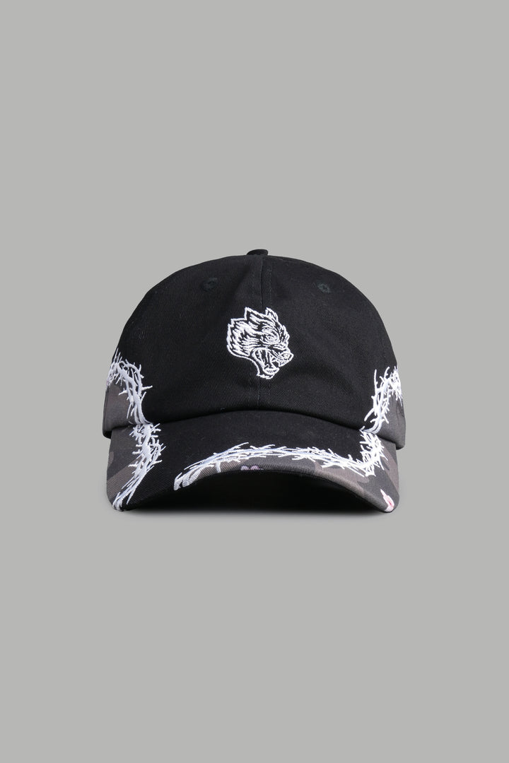 Scorched Thorns Dad Hat (V2) in Black/Blossom Woodland Camo