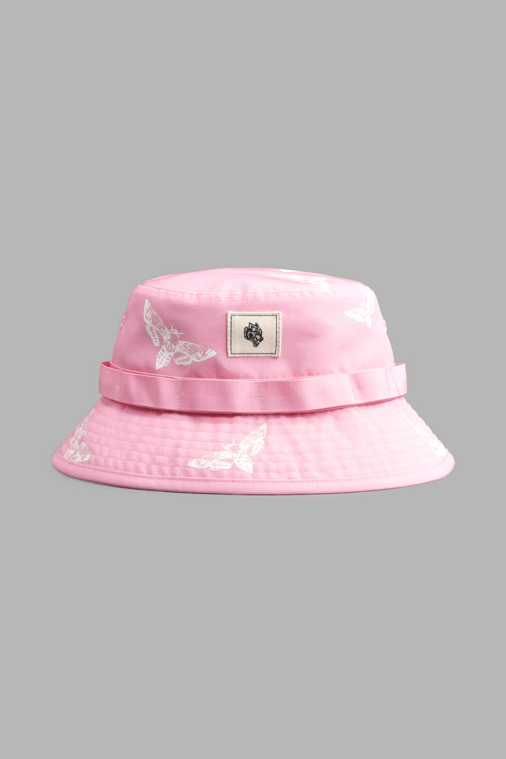 Death Moth Boonie Bucket Hat in Cherry Blossom