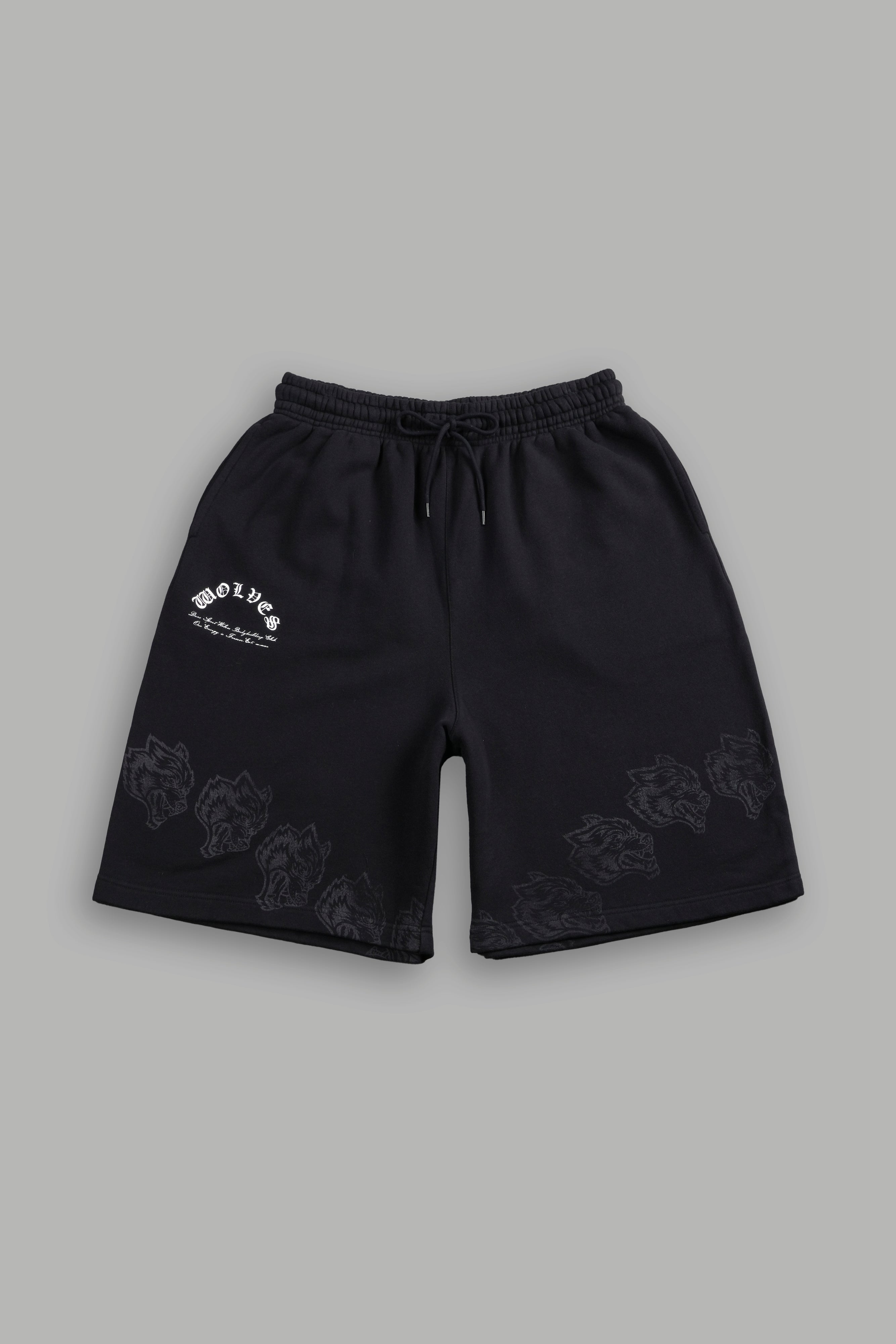 Only Wolves Oversized Osiris Sweat Shorts in Black
