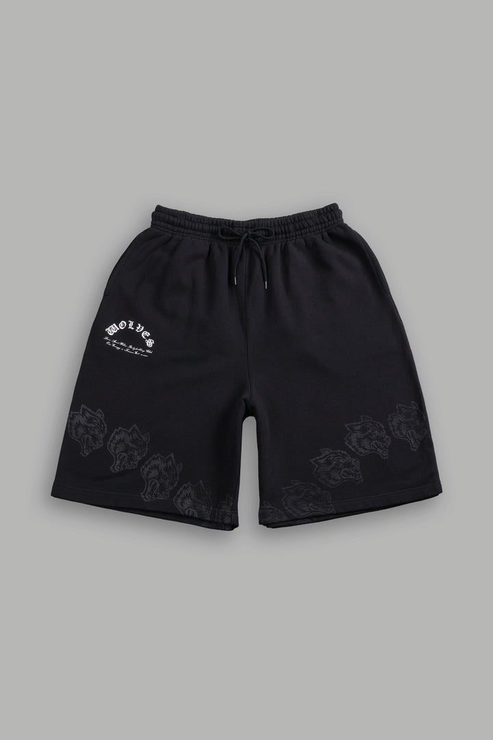 Only Wolves Oversized Osiris Sweat Shorts in Black