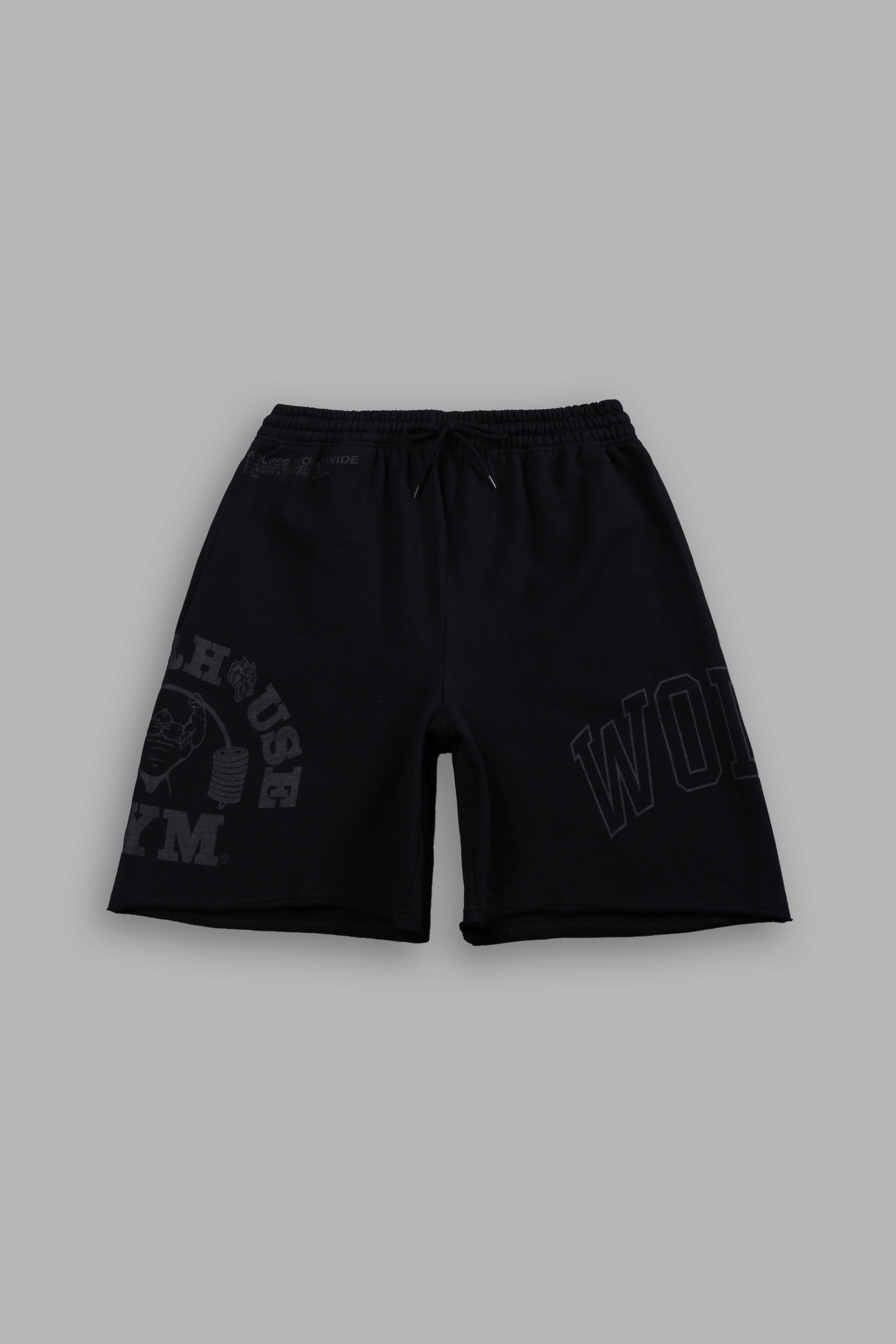 Powerhouse of the Wolves Grunge Brock Sweat Shorts in Black