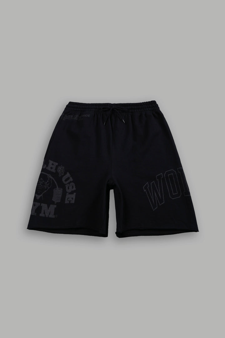 Powerhouse of the Wolves Grunge Brock Sweat Shorts in Black