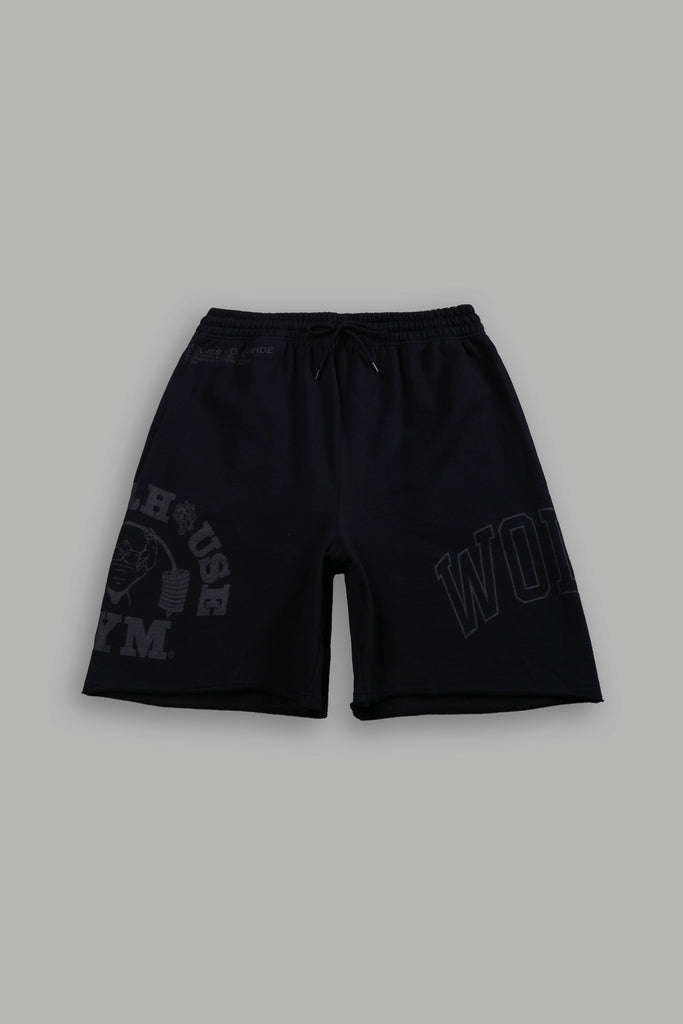 Powerhouse of the Wolves Grunge Brock Sweat Shorts in Black