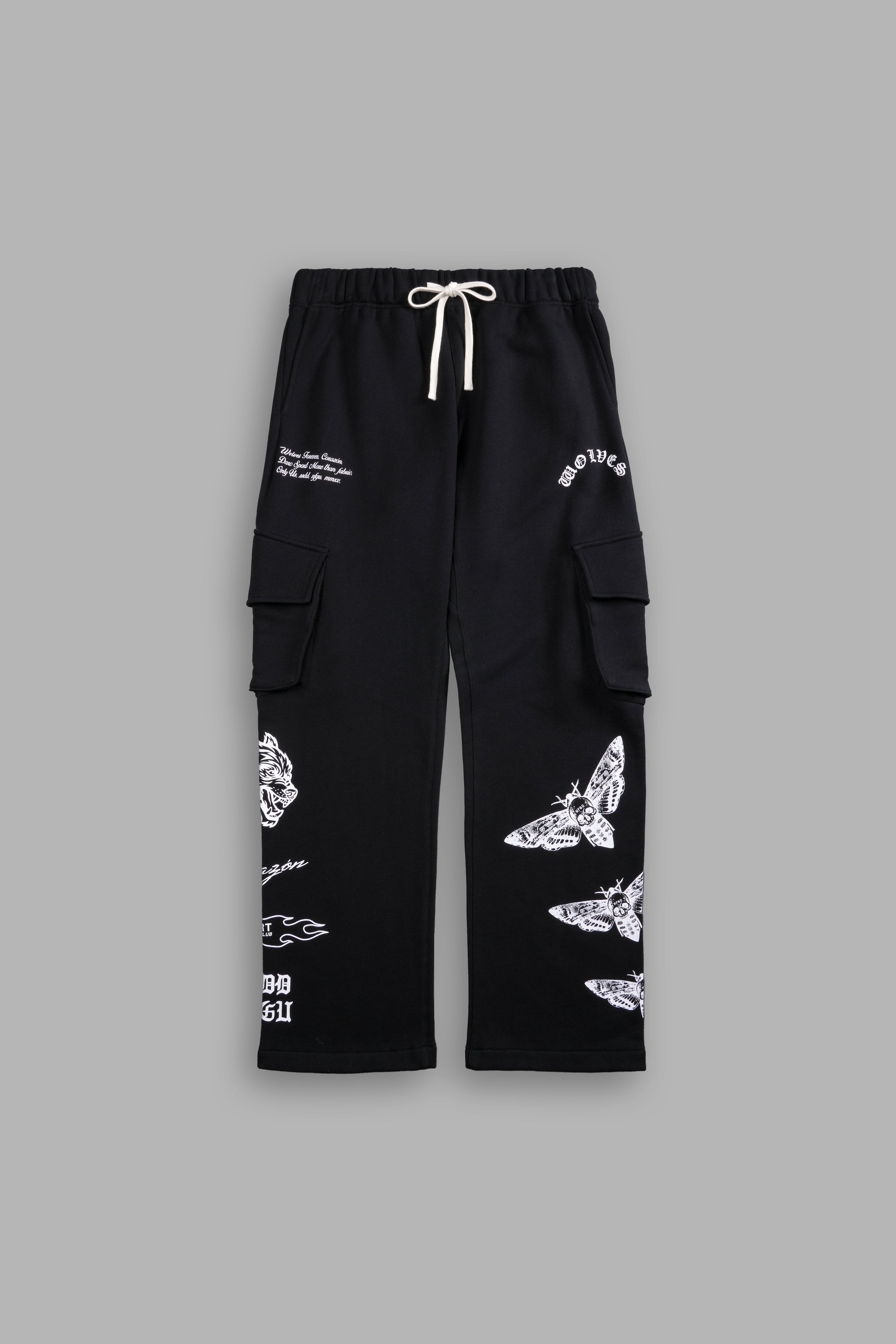 Born Again Bigelow Cargo Sweat Pants in Black