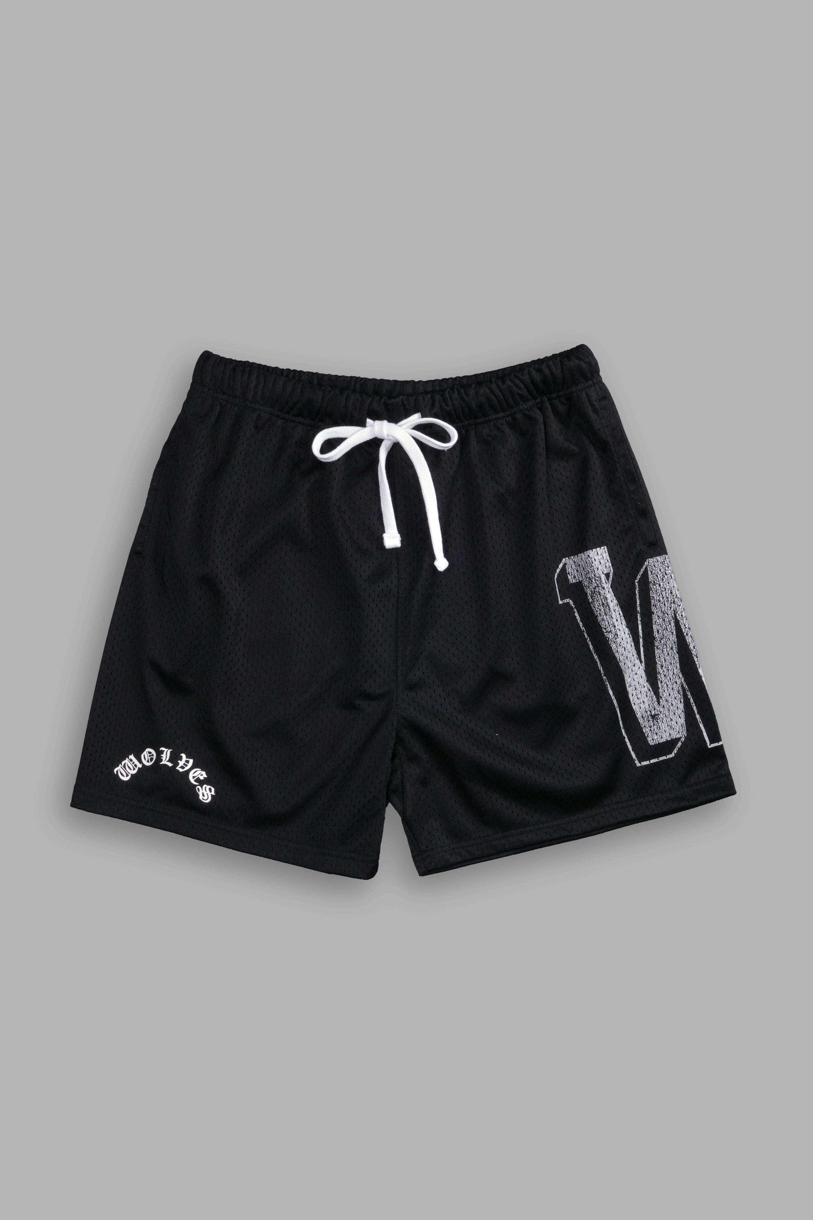 Our Stamp Mesh Shorts in Black