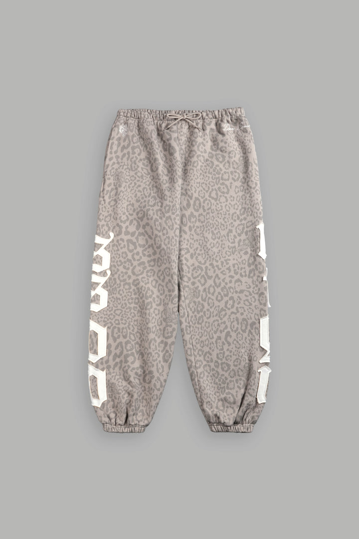 Our Mantra Lightweight Lounger Sweat Pants in Clay Leopard