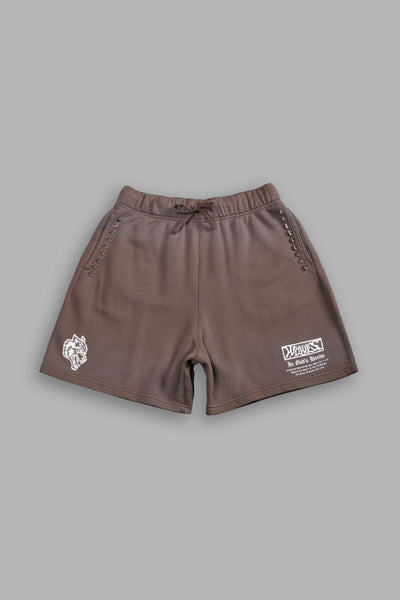 Studded Midnight Wolves Oversized Post Lounge Sweat Shorts in