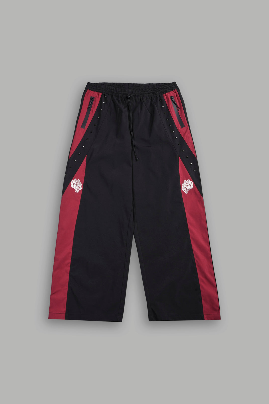 Lobo Chopper Brolic Track Pants In Black/Cherry Red