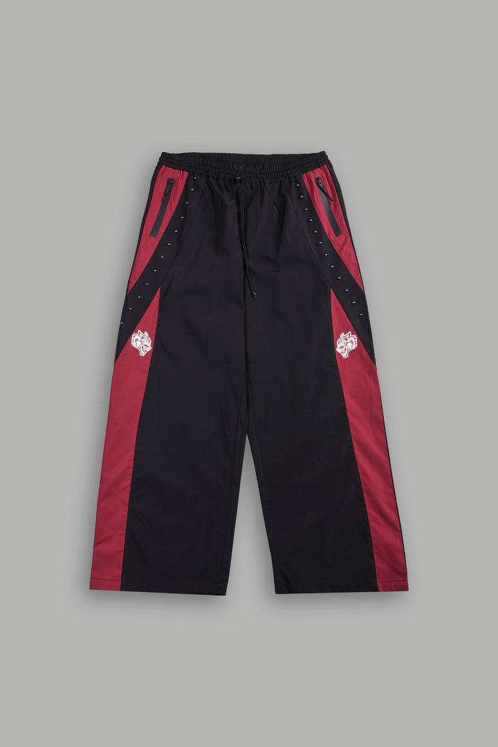 Lobo Chopper Brolic Track Pants In Black/Cherry Red