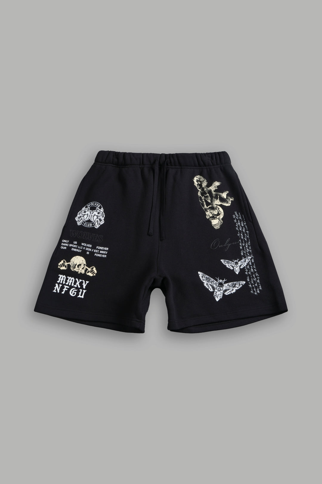 Hollow Virtue Post Lounge Sweat Shorts in Black