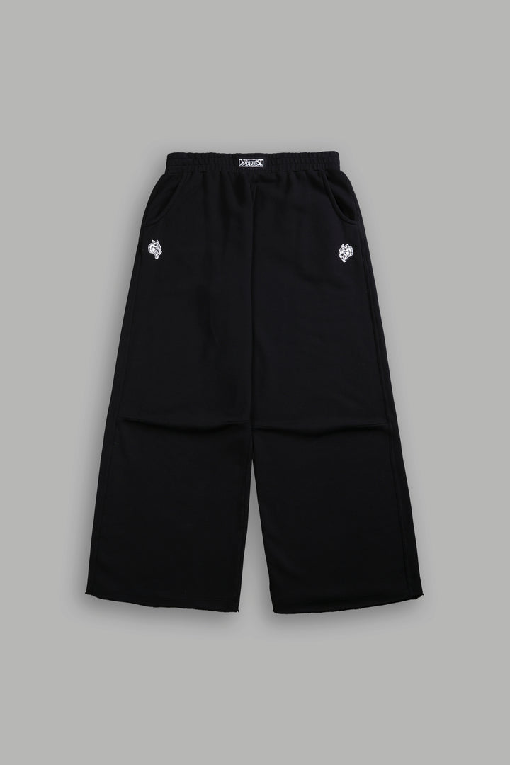Box Patch Dual Moaty Sweat Pants in Black
