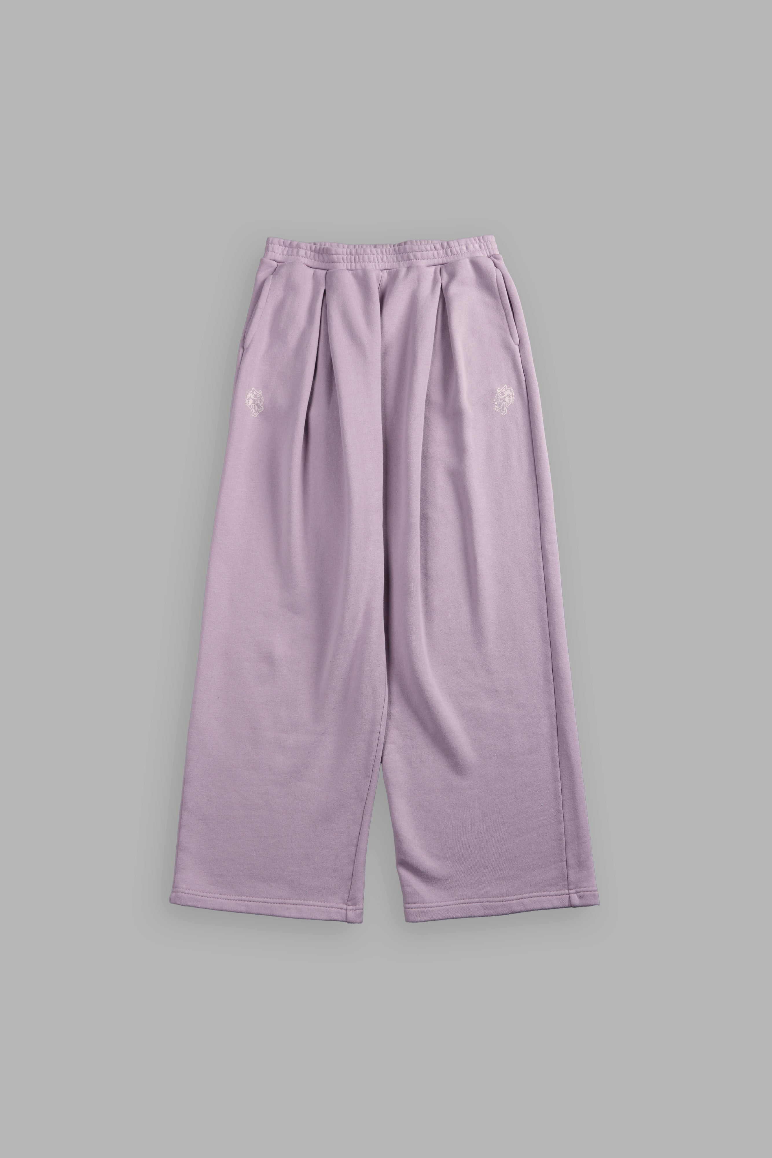 Chopper Appliqué "Yara" Pleated Sweat Pants V2 in Purple Smoke