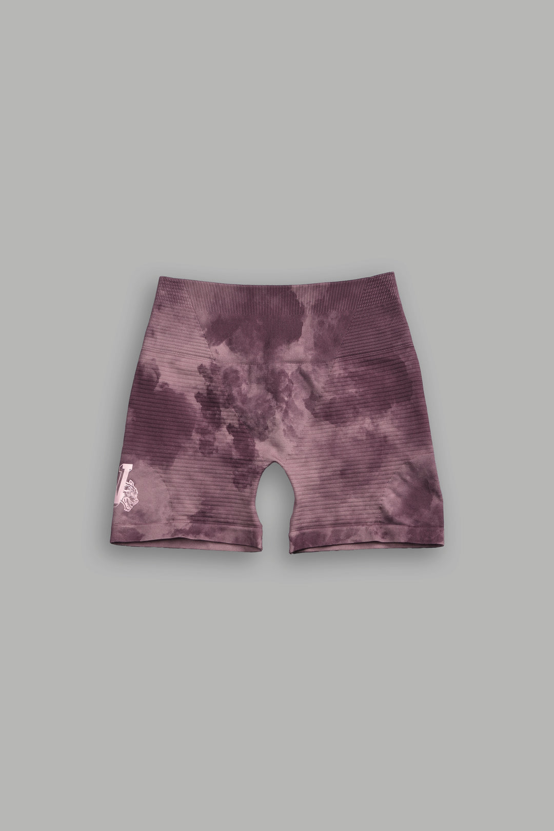 Keep On Fighting Everson Seamless "Valencourt" Shorts in Jumbo Midnight Mauve Ghost Clouds