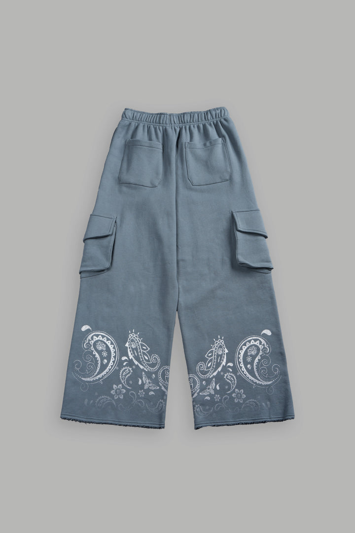 Faded Paisley Durst Cargo Sweats in Greek Stone