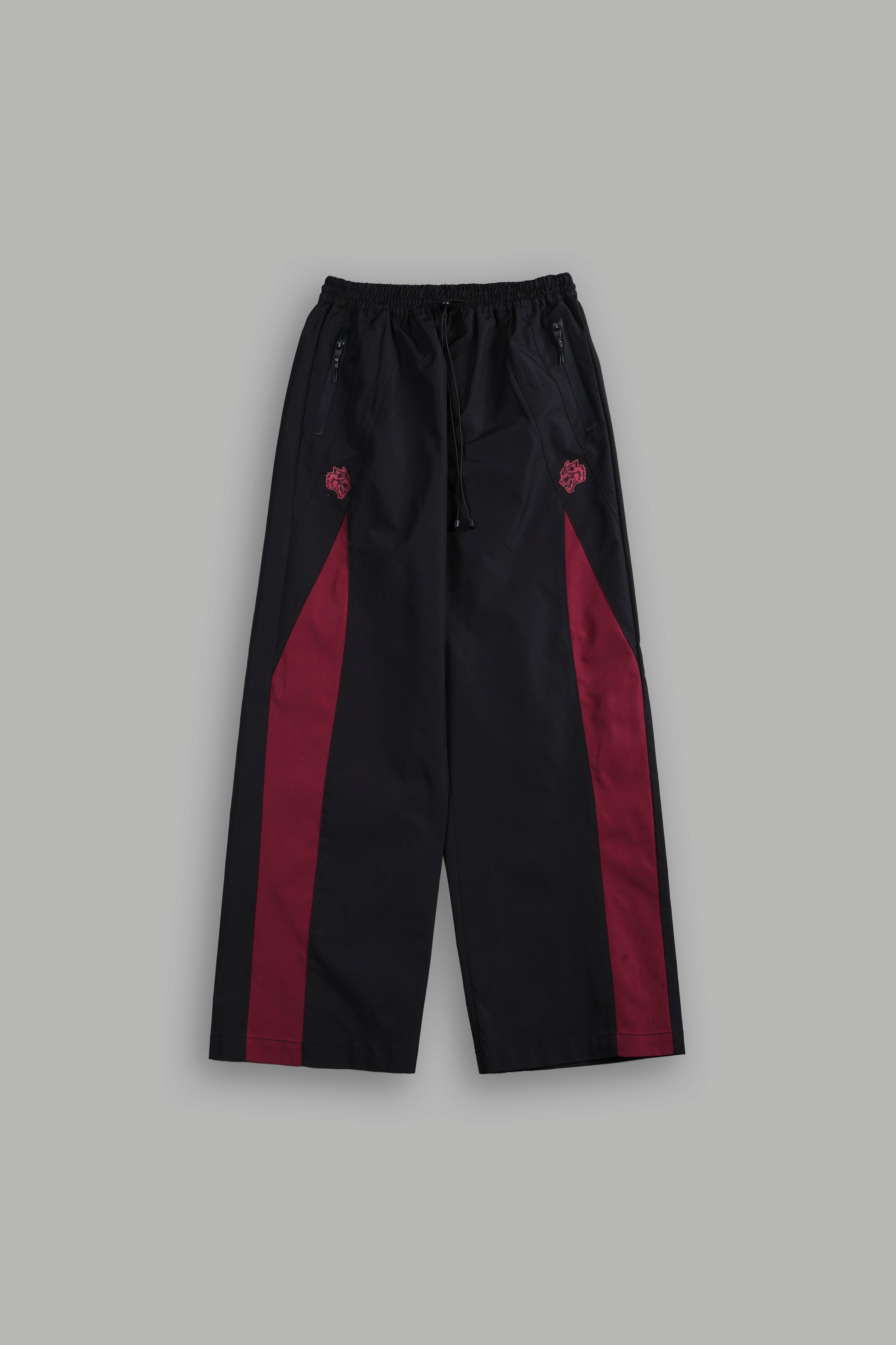 Dual Wolf Chopper She Brolic Track Pants in Black/Oxblood