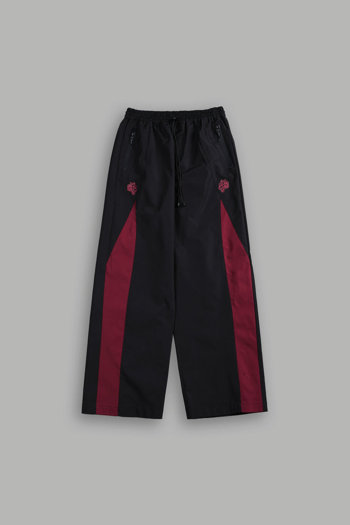 Dual Wolf Chopper She Brolic Track Pants in Black/Oxblood